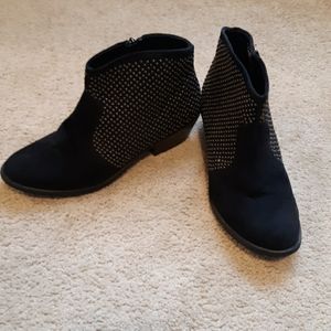 Black studded booties